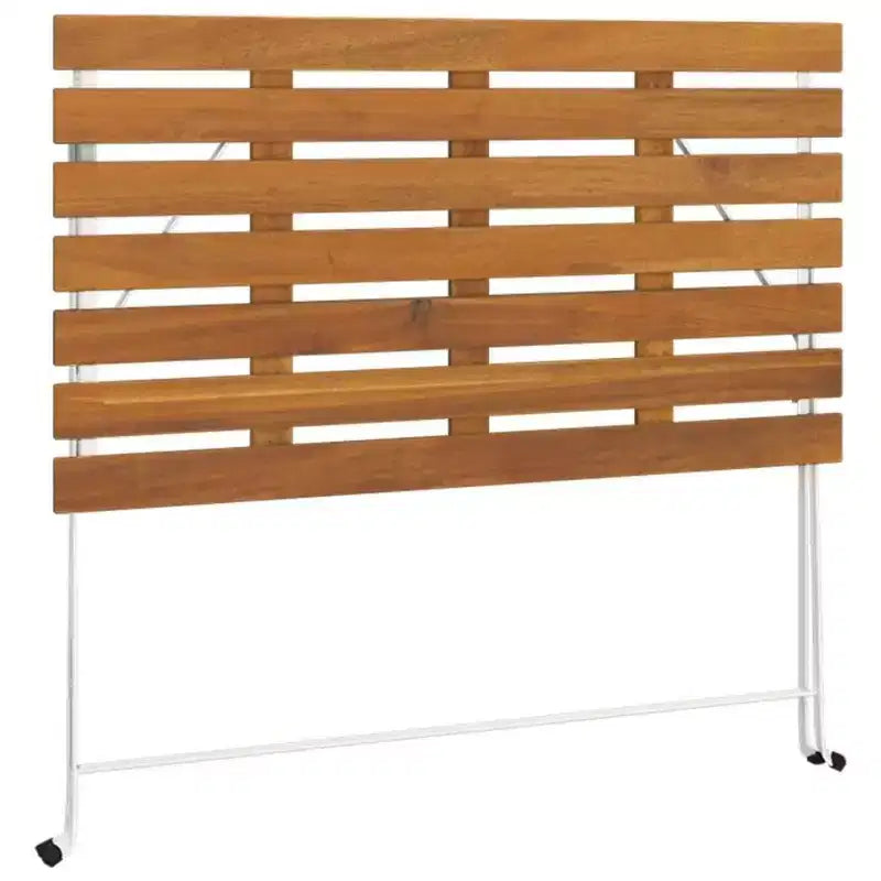 vidaXL Ensemble de bistro pliant - Bois d'acacia massif et acier, Design rectangulaire
