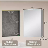 Armoire à pharmacie Elise avec miroir, armoire de salle de bain à montage en surface ou encastré, étagères réglables en verre trempé, réversible