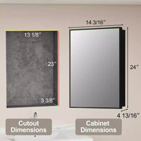 Armoire à pharmacie Elise avec miroir, armoire de salle de bain à montage en surface ou encastré, étagères réglables en verre trempé, réversible