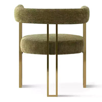 Ensemble de salle à manger ovale extensible 3-en-1 avec 6 chaises rembourrées en chenille et pieds en métal doré, Meuble de salle à manger polyvalent - Panipeachy