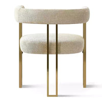 Ensemble table à manger ronde extensible en ovale avec 4 fauteuils en velours, design moderne à piédestal, jusqu'à 8 personnes - Panipeachy