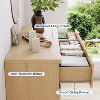 Commode à 7 tiroirs pour chambre à coucher, commode moderne du milieu du siècle, commode à tiroirs cannelée, meuble TV, organisateur de rangement pour salon, couloir, entrée
