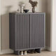 31.6 Fluted Shoe Cabinet with Curved Edges, 5-Tier Entryway Storage Organizer with Adjustable Shelves