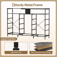 COZONY Meuble TV 55 avec commode en tissu 11 tiroirs et étagères ouvertes, organisateur de rangement pour chambre et salon