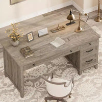 Bureau de bureau style farmhouse avec tiroir de classement, bureau d'ordinateur, pour le travail et l'étude