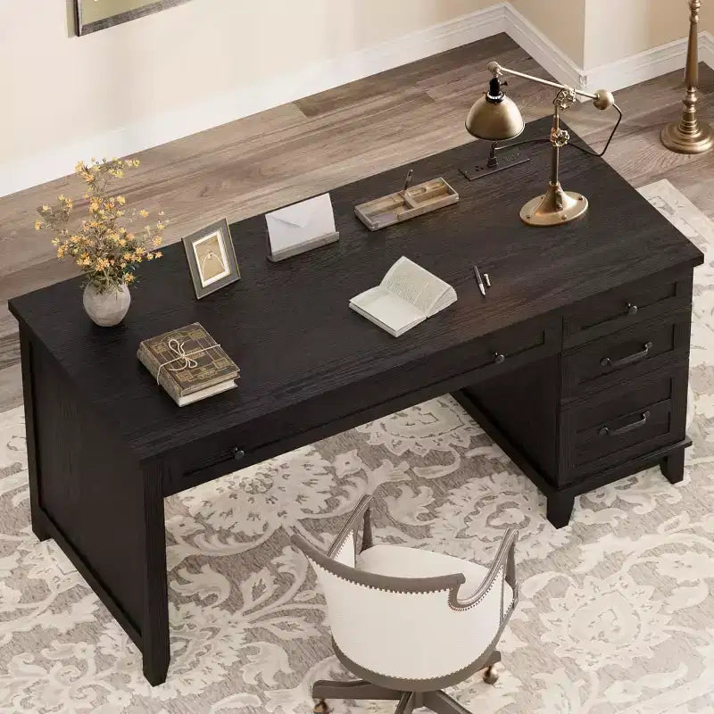 Bureau de bureau style farmhouse avec tiroir de classement, bureau d'ordinateur, pour le travail et l'étude