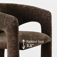 Ensemble table à manger ronde avec 2 fauteuils en chenille, table moderne à piédestal et chaises rembourrées à dossier complet et accoudoirs - Panipeachy