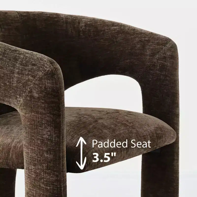 Ensemble table à manger ronde avec 2 fauteuils en chenille, table moderne à piédestal et chaises rembourrées à dossier complet et accoudoirs - Panipeachy