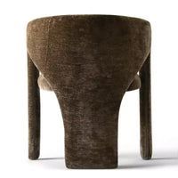 Ensemble table à manger ronde avec 2 fauteuils en chenille, table moderne à piédestal et chaises rembourrées à dossier complet et accoudoirs - Panipeachy
