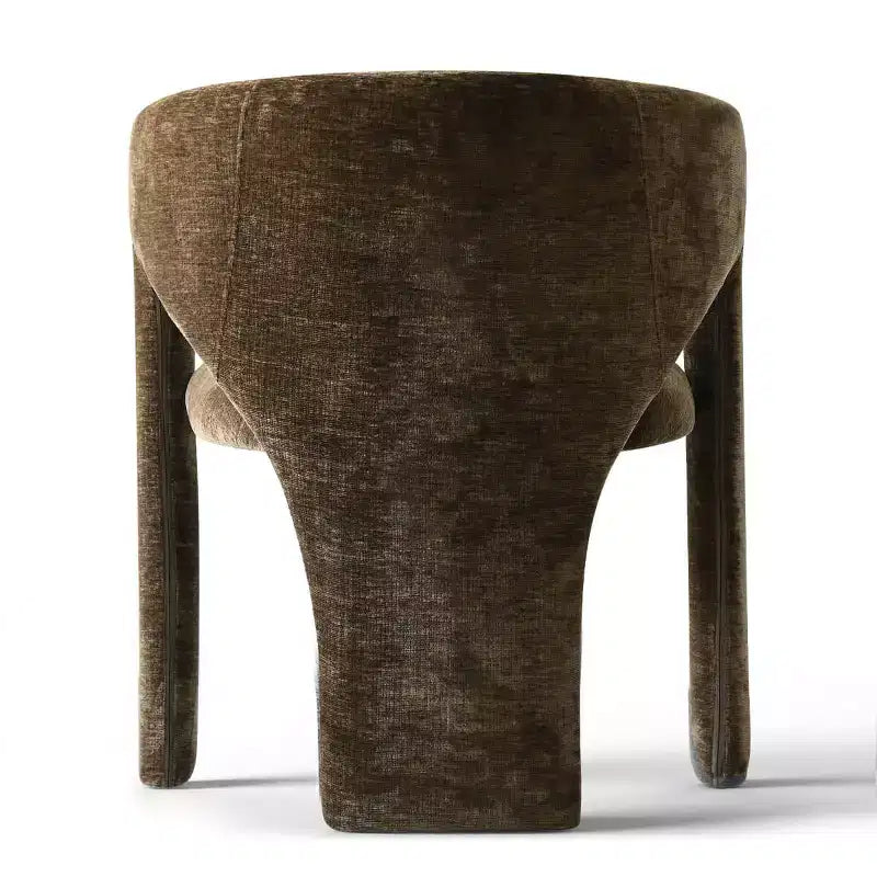 Ensemble table à manger ronde avec 2 fauteuils en chenille, table moderne à piédestal et chaises rembourrées à dossier complet et accoudoirs - Panipeachy