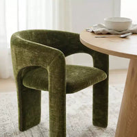 Ensemble table à manger ronde avec 2 fauteuils en chenille, table moderne à piédestal et chaises rembourrées à dossier complet et accoudoirs - Panipeachy