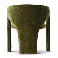 Ensemble table à manger ronde avec 2 fauteuils en chenille, table moderne à piédestal et chaises rembourrées à dossier complet et accoudoirs - Panipeachy