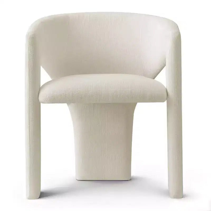 Ensemble table à manger ronde avec 2 fauteuils en chenille, table moderne à piédestal et chaises rembourrées à dossier complet et accoudoirs - Panipeachy