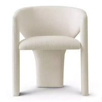 Ensemble table à manger ronde avec 2 fauteuils en chenille, table moderne à piédestal et chaises rembourrées à dossier complet et accoudoirs - Panipeachy