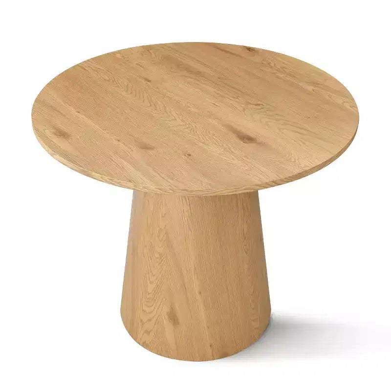 Ensemble table à manger ronde avec 2 fauteuils en chenille, table moderne à piédestal et chaises rembourrées à dossier complet et accoudoirs - Panipeachy