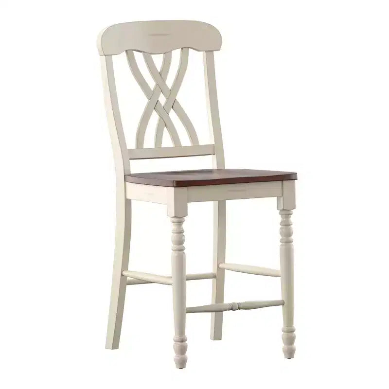 Tabourets de comptoir bicolores Countryside - Lot de 2 - iNSPIRE Q