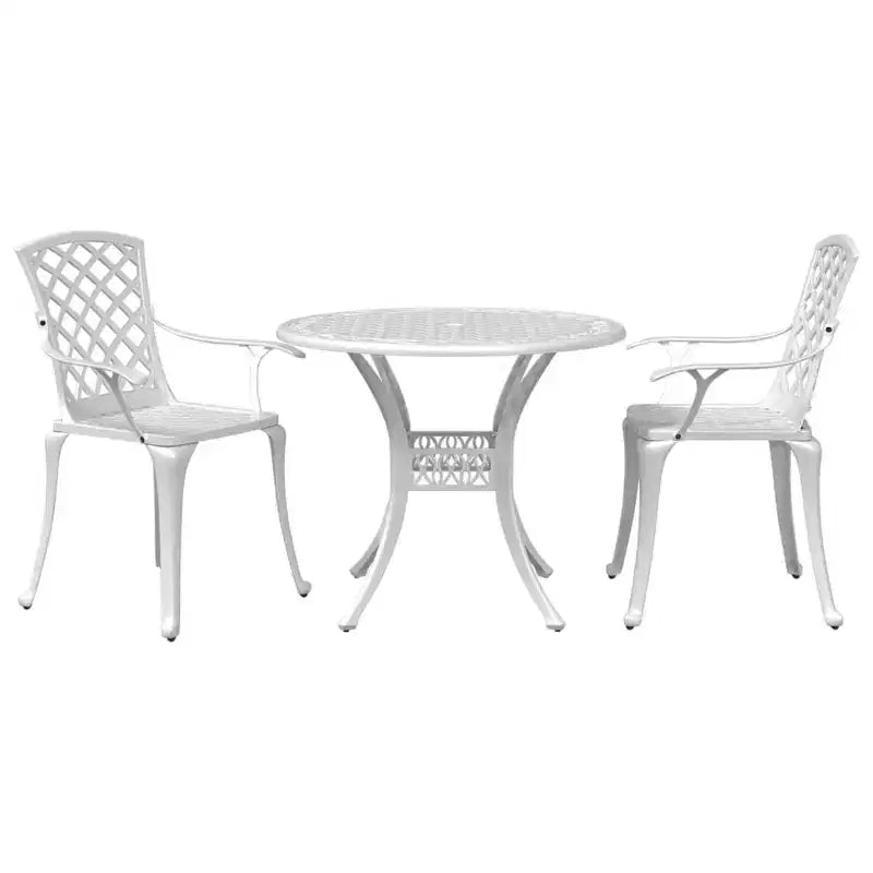 vidaXL Ensemble repas de jardin 3 pcs Aluminium Mobilier d'extérieur Patio moderne