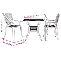 vidaXL Salon de jardin 3 pcs Aluminium Mobilier d'extérieur Terrasse Patio