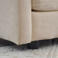Canapé d'angle modulaire en chenille en forme de U Homy Casa avec poufs réversibles, confort coussiné profond, beige