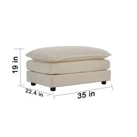 Canapé d'angle modulaire en chenille en forme de U Homy Casa avec poufs réversibles, confort coussiné profond, beige