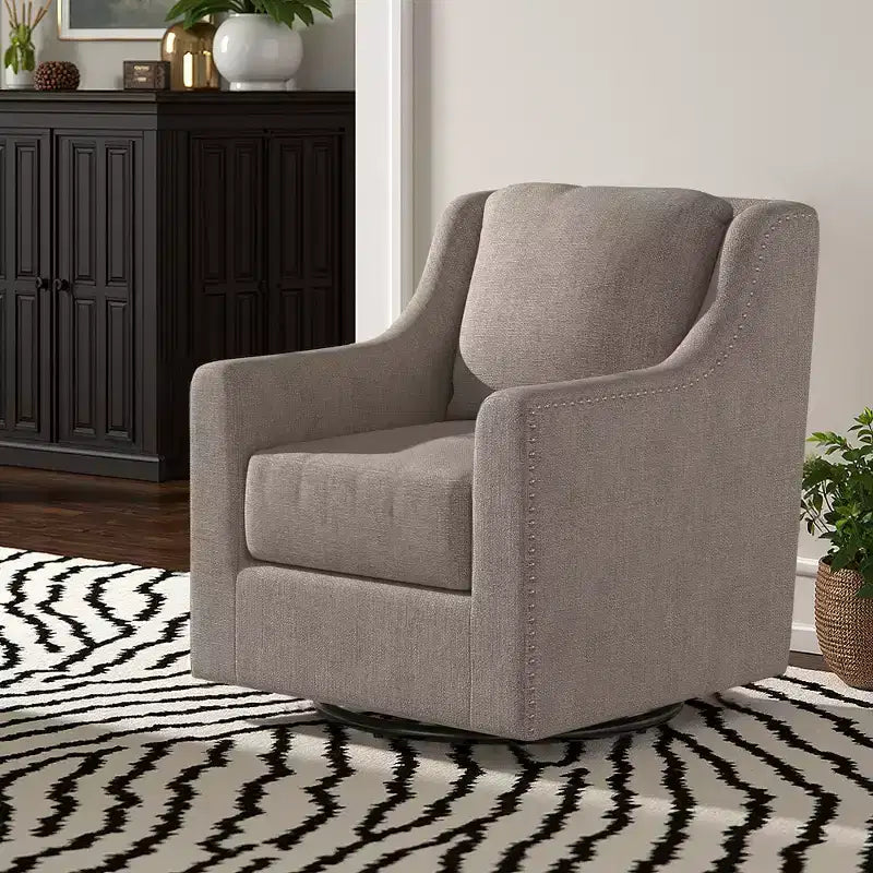 Halden fauteuil d'appoint pivotant à clous de tapissier - iNSPIRE Q
