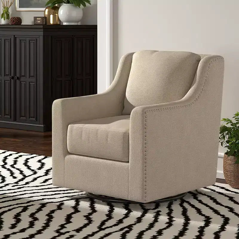 Halden fauteuil d'appoint pivotant à clous de tapissier - iNSPIRE Q