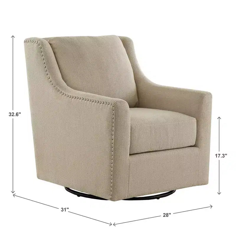 Halden fauteuil d'appoint pivotant à clous de tapissier - iNSPIRE Q