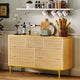COZONY 54 Wide Fluted 7 Drawer Dresser, Modern Wood Storage Cabinet with Curved Design & Metal Handles for Bedroom Living Room