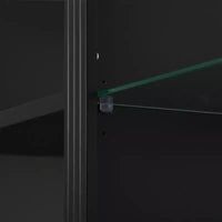 Bibliothèque de 200 cm de haut, Vitrine avec plafonnier LED réglable 5 couleurs et étagères en verre trempé, Style rétro - ModernLuxe