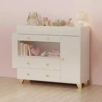 JVNOXK coiffeuse large 54 pouces, table à langer moderne au plateau large, trois tiroirs, commode avec 12 tiroirs et étagères de rangement, blanc