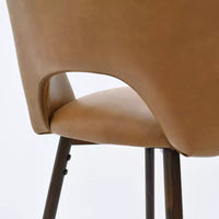 Lot de 2 tabourets de bar hauteur comptoir en similicuir de style mid-century, 26 chaises d'îlot de cuisine avec pieds métalliques finition noyer - Panipeachy
