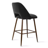 Lot de 2 tabourets de bar hauteur comptoir en similicuir de style mid-century, 26 chaises d'îlot de cuisine avec pieds métalliques finition noyer - Panipeachy
