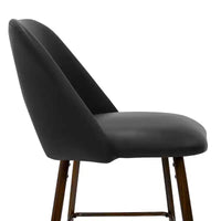 Lot de 2 tabourets de bar hauteur comptoir en similicuir de style mid-century, 26 chaises d'îlot de cuisine avec pieds métalliques finition noyer - Panipeachy