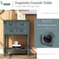 Console étroite de 60 cm avec 3 tiroirs et étagère, table d'appoint pour petite entrée ou salon
