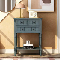 Console étroite de 60 cm avec 3 tiroirs et étagère, table d'appoint pour petite entrée ou salon