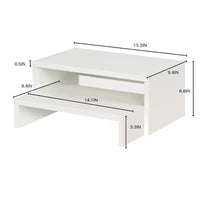 FurnitureR rehausseur de moniteur à deux niveaux, support de moniteur ergonomique avec étagère de rangement, organisateur de bureau pour ordinateur portable, PC et fournitures de bureau