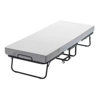 Lit pliant Zeus & Ruta 31x75 (taille double) avec 5 matelas, lit d'appoint portable pour adultes, gris