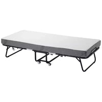 Lit pliant Zeus & Ruta 31x75 (taille double) avec 5 matelas, lit d'appoint portable pour adultes, gris