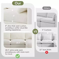 GDFStudio Hudson canapé sectionnel modulaire moderne en chenille 6 places convertible en lit, canapé convertible en U avec pouf
