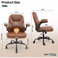 Chaise de bureau ergonomique Pinmoco avec coussin double couche, chaise de jeu avec roulettes et accoudoirs relevables, cuir PU