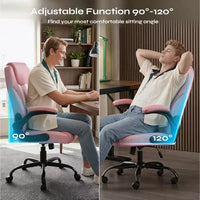 Chaise de bureau ergonomique Pinmoco avec coussin double couche, chaise de jeu avec roulettes et accoudoirs relevables, cuir PU