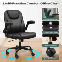 Chaise de bureau ergonomique Pinmoco avec coussin double couche, chaise de jeu avec roulettes et accoudoirs relevables, cuir PU