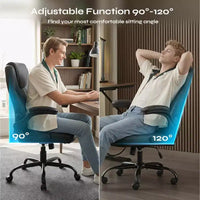 Chaise de bureau ergonomique Pinmoco avec coussin double couche, chaise de jeu avec roulettes et accoudoirs relevables, cuir PU