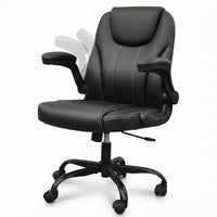 Chaise de bureau ergonomique Pinmoco avec coussin double couche, chaise de jeu avec roulettes et accoudoirs relevables, cuir PU