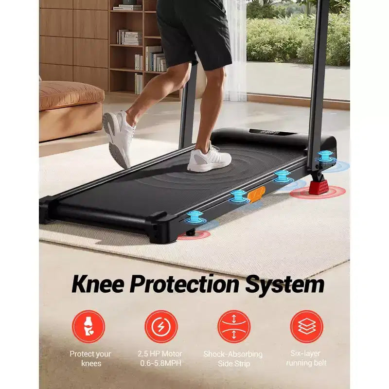 Tapis de course incliné à 15 % avec guidon – Tapis de marche pliable silencieux de 2,5 CV pour bureau à domicile sous le bureau, tapis de marche portable avec capacité de 150 kg