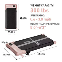 DeerRun Q2 Tapis de marche compact 7 % d'inclinaison pour bureau avec application et affichage LED, bande de 38*90cm