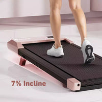 DeerRun Q2 Tapis de marche compact 7 % d'inclinaison pour bureau avec application et affichage LED, bande de 38*90cm