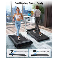 DeerRun Q2 Tapis de marche compact 7 % d'inclinaison pour bureau avec application et affichage LED, bande de 38*90cm
