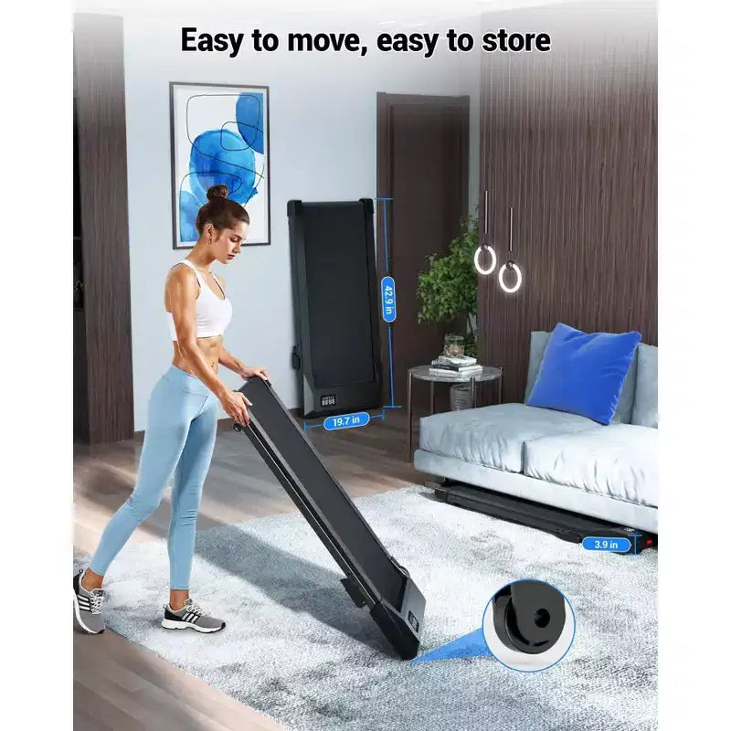 DeerRun Q2 Tapis de marche compact 7 % d'inclinaison pour bureau avec application et affichage LED, bande de 38*90cm