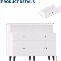 Armoire de rangement, meuble de bar à café avec tiroirs et étagères réglables, buffet de cuisine autoportant avec huche pour salon, cuisine